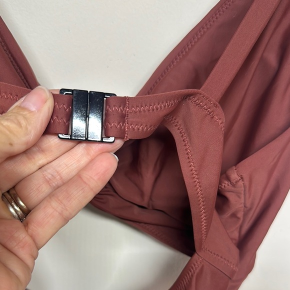 Chic Brown One-Piece Swimsuit with Asymmetrical Cut-Out - Picture 6 of 12